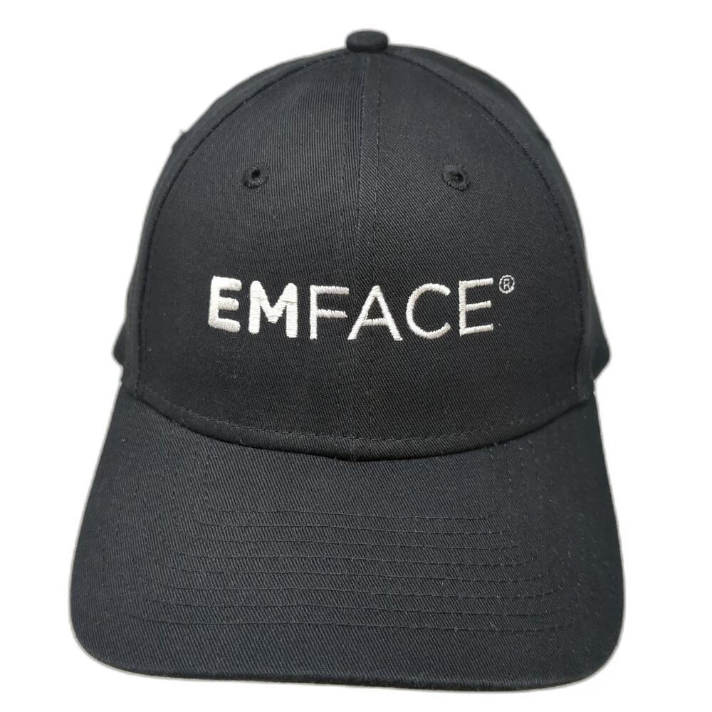 New Era Baseball Cap Black One Size EMFACE Embroidered 9FORTY Strapback Hat